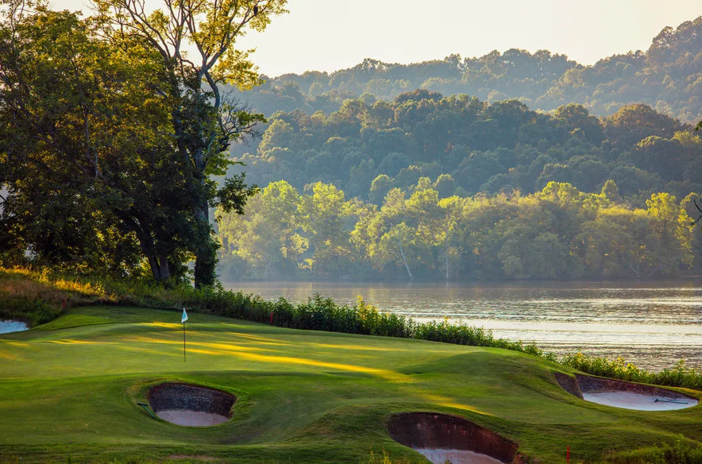 Aerial view of golf course