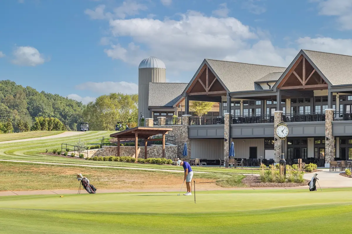 Elegant golf clubhouse exterior