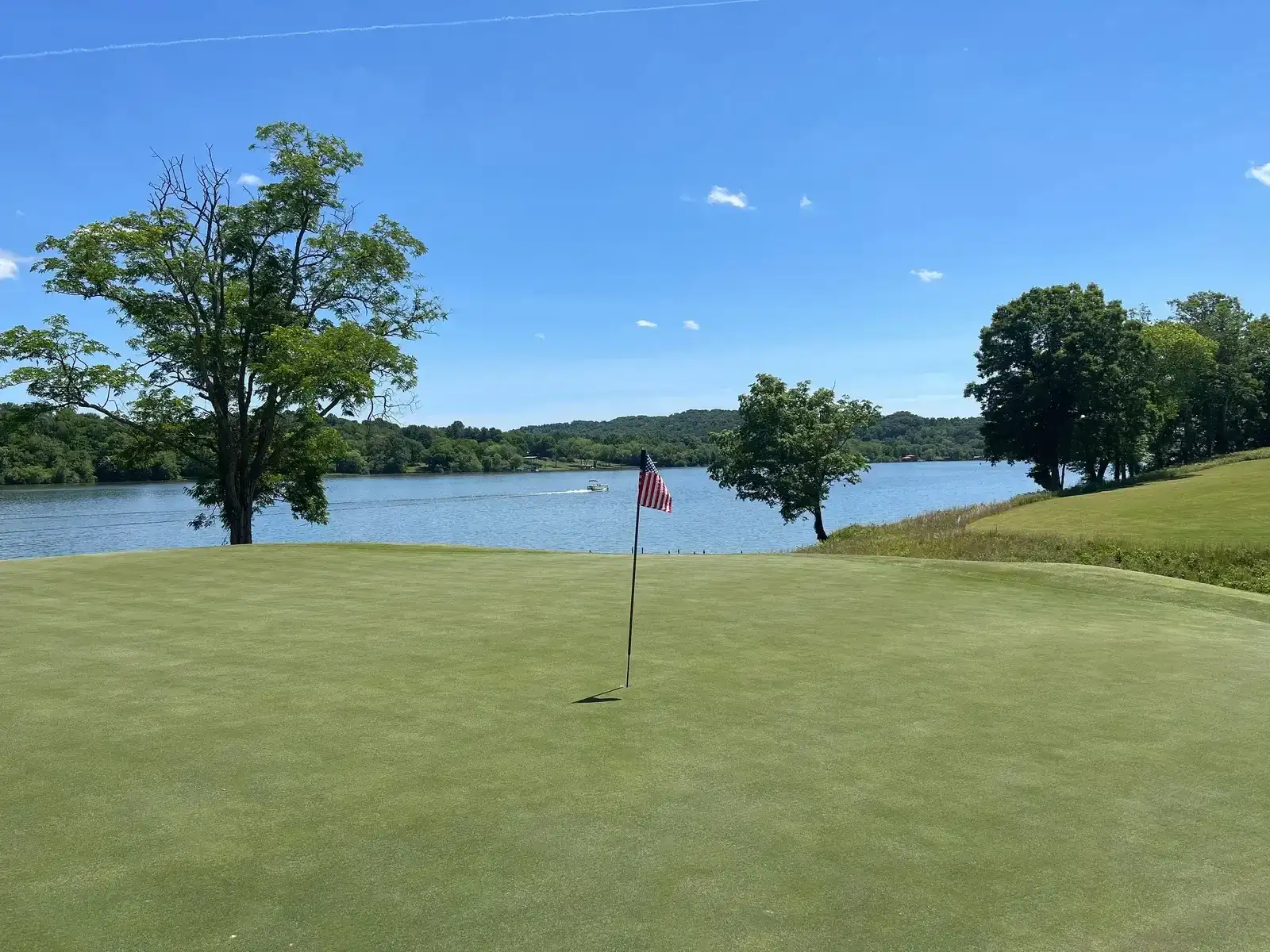 Aerial view of Tennessee National lakefront community on Watts Bar Lake