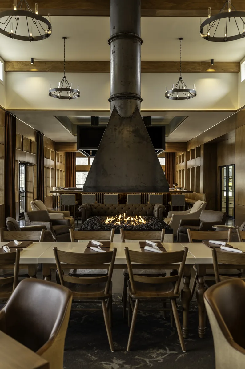 Kendalls restaurant interior with fireplace